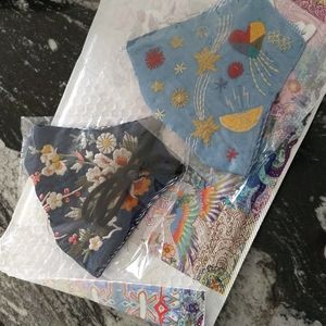 2 embroidered Johnny Was face masks